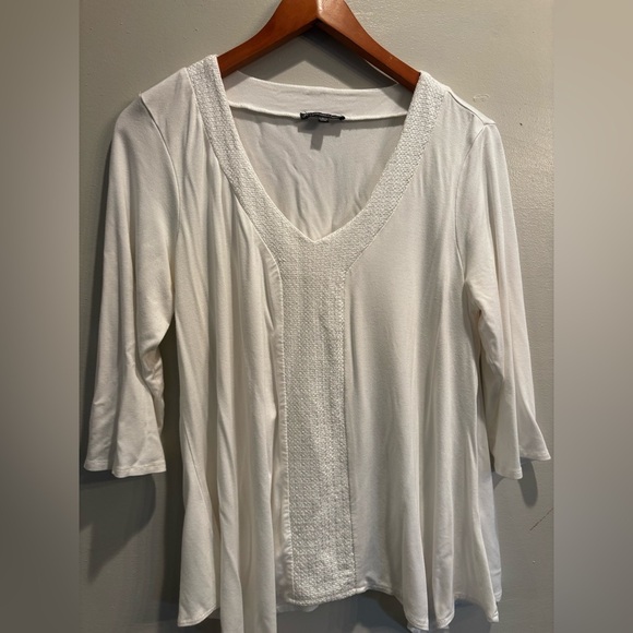 Adrianna Papell Asymmetrical Cream Blouse neutral basic minimalist
Textured - Picture 7 of 10